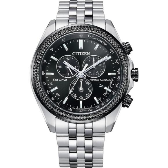 Men's Eco-Drive Classic in Stainless Steel with Perpetual Calendar, Tachymeter